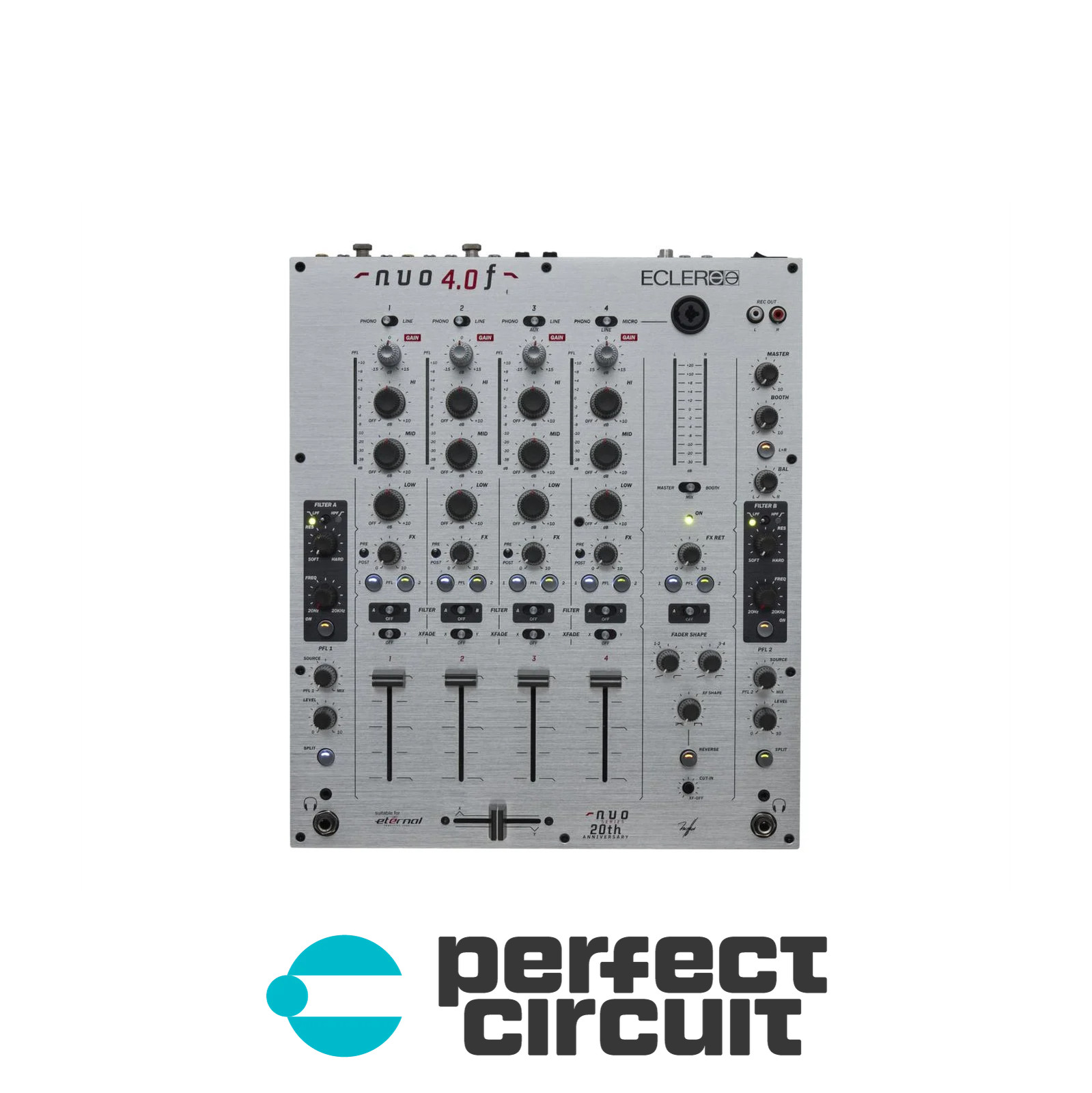 Ecler DJ NUO 4.0F (Silver) 4-Channel Analog DJ MIXER - NEW - PERFECT CIRCUIT