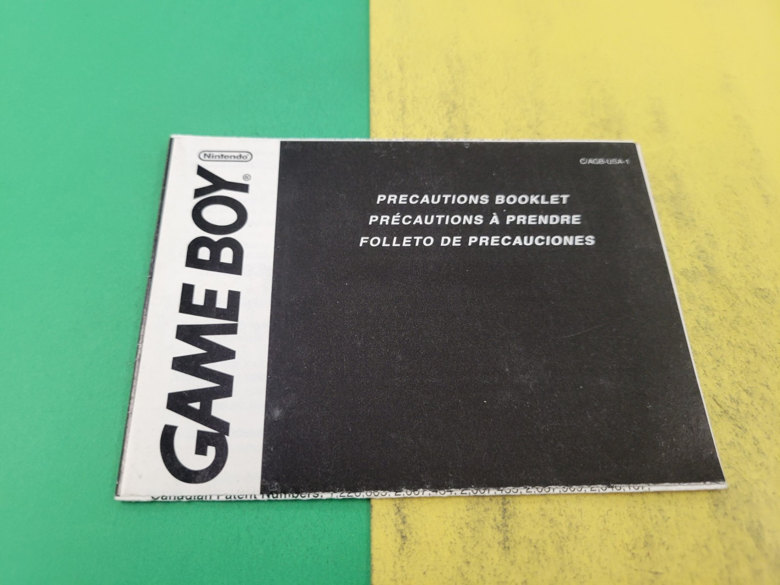 Game Boy Health And Safety Precautions MANUAL ONLY C/AGB-USA-1