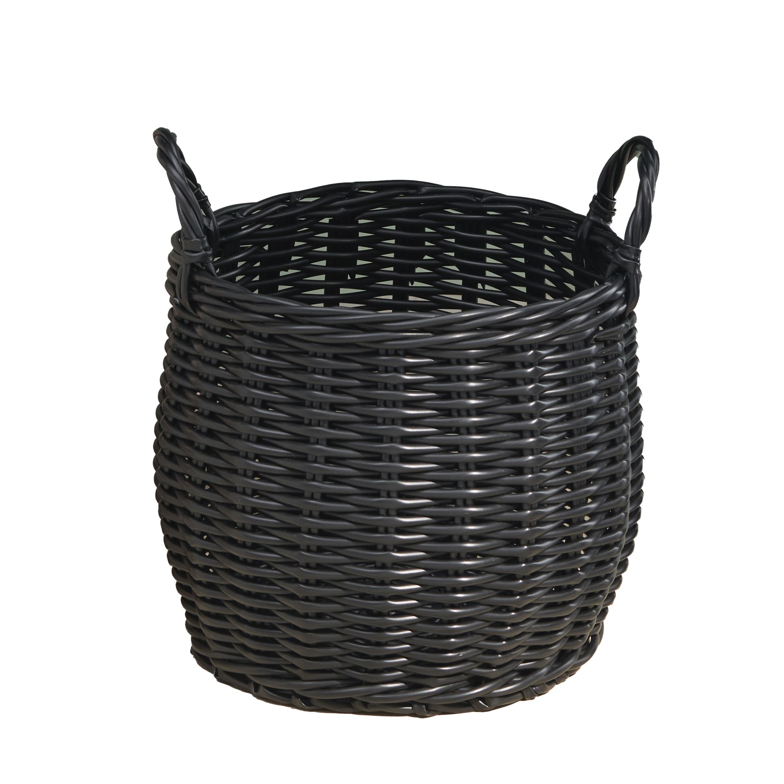 Black Wicker Storage Basket 13x13x10.2in for Clothes, Toys, Farmhouse