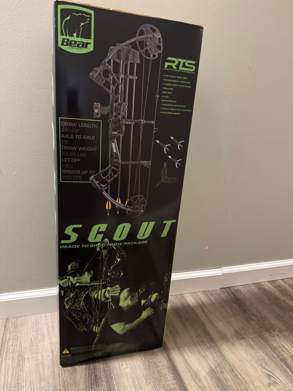 Bear Archery Scout 50 RTH Right Hand Compound Bow Package Black 20-50 lbs