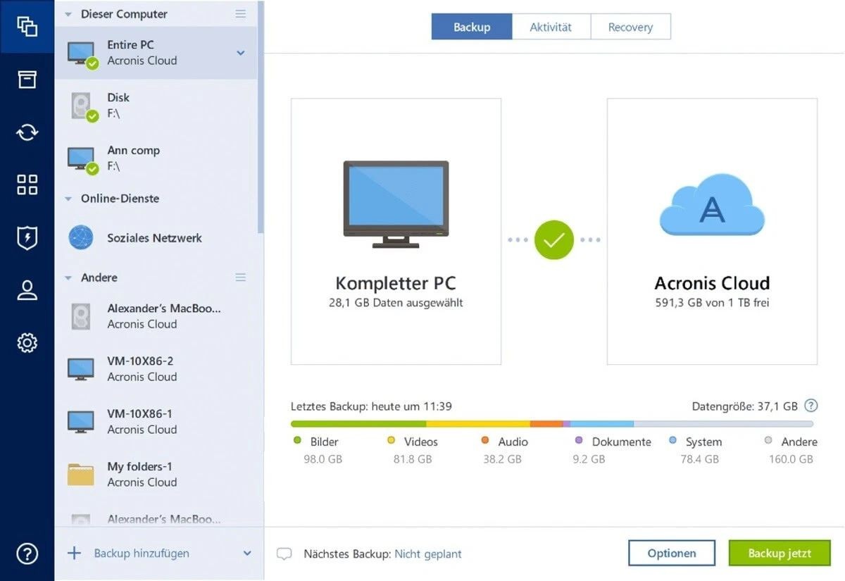 Acronis True Image 2025 Full Version 5 PC/Mac Permanent License DE/ML + Manual NEW