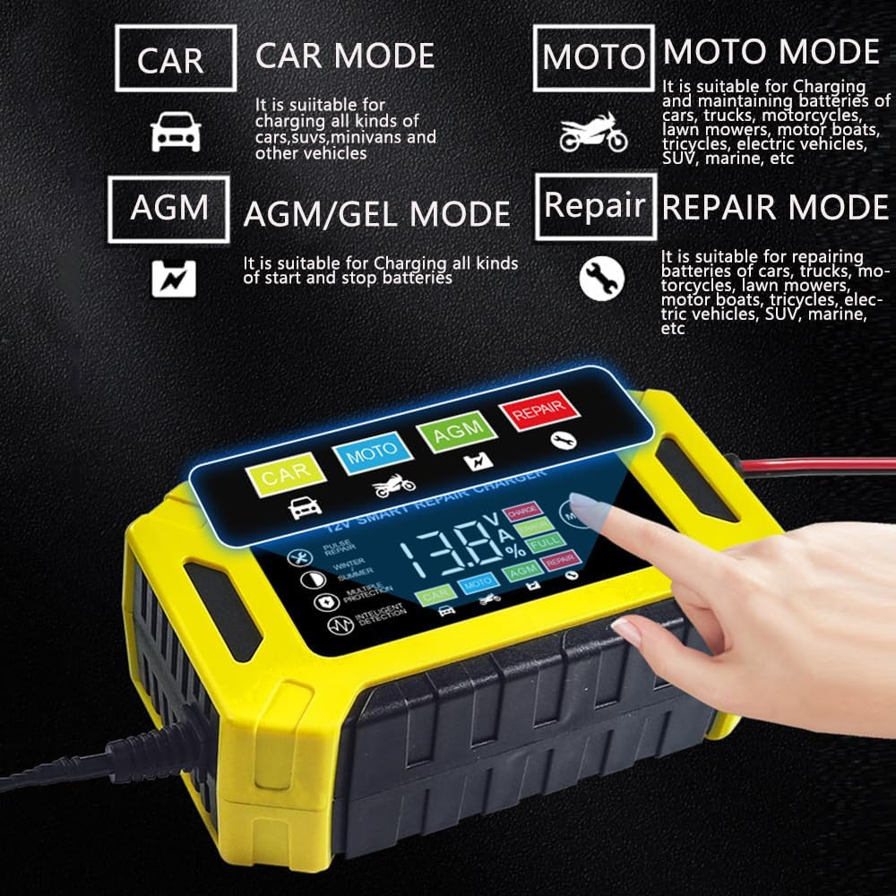 Car Battery Charger,6 AMP,12V Smart Battery Trickle Charger Automotive 12V Batte