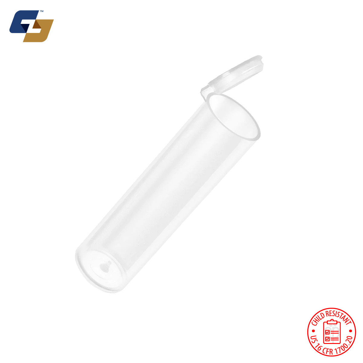 500PC | 70mm Pop Top Tubes - Tamper Resistant, Medium/Short Size (Clear)