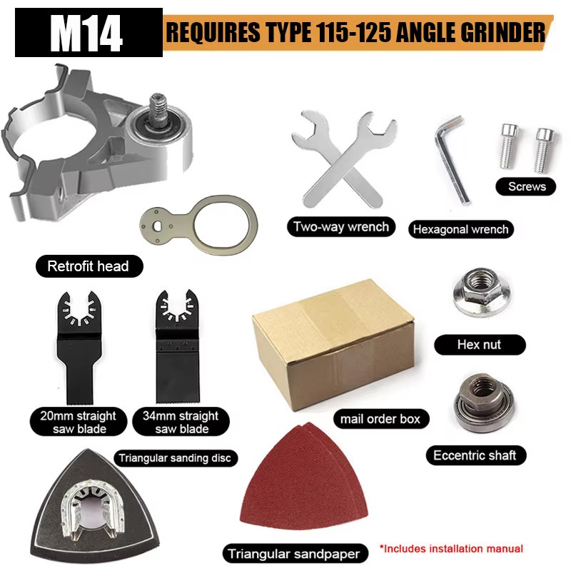 Angle Grinder Conversion Universal Head Set 115 125 Type Adapter M14 Multi Funct