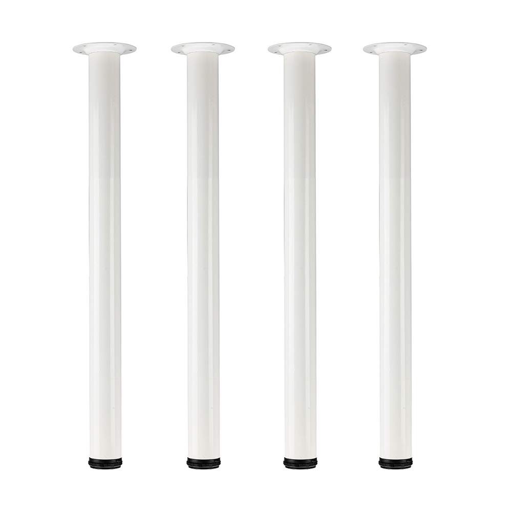 QLLY 28 inch Adjustable Tall Metal Desk Legs, Office Table 28 inch, White