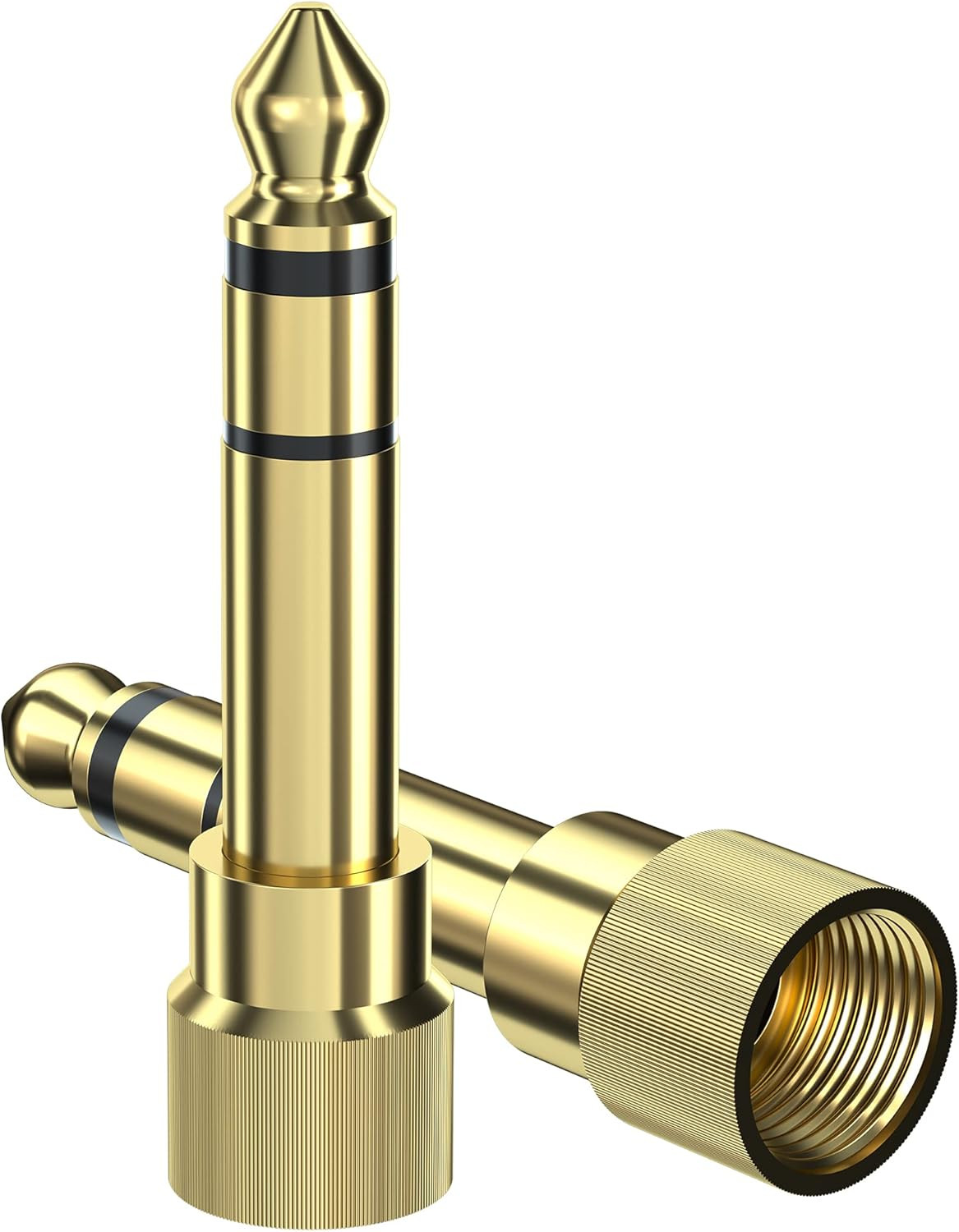 6.35Mm to 3.5Mm Audio Adapter, Gold Plated Screw-On Stereo Adapter for Compatibl