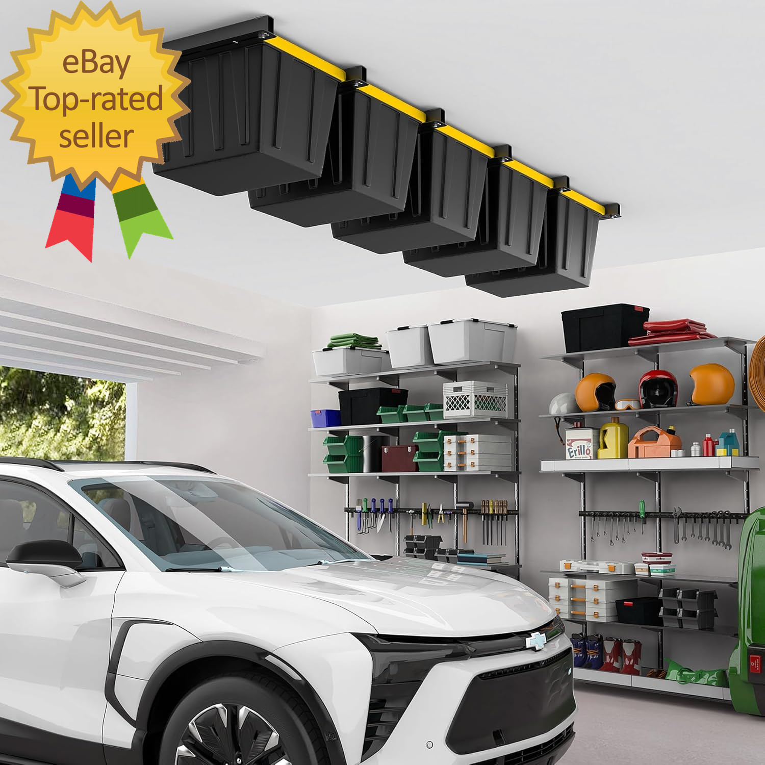 Ceiling Storage Rack Heavy Duty Overhead Garage Storage Rack,Adjustable Ceiling