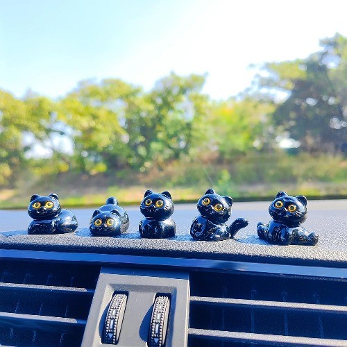 Cute Cats Car Dshboard Decorations, Funny Cat Playing Ornaments Rear View Mirro