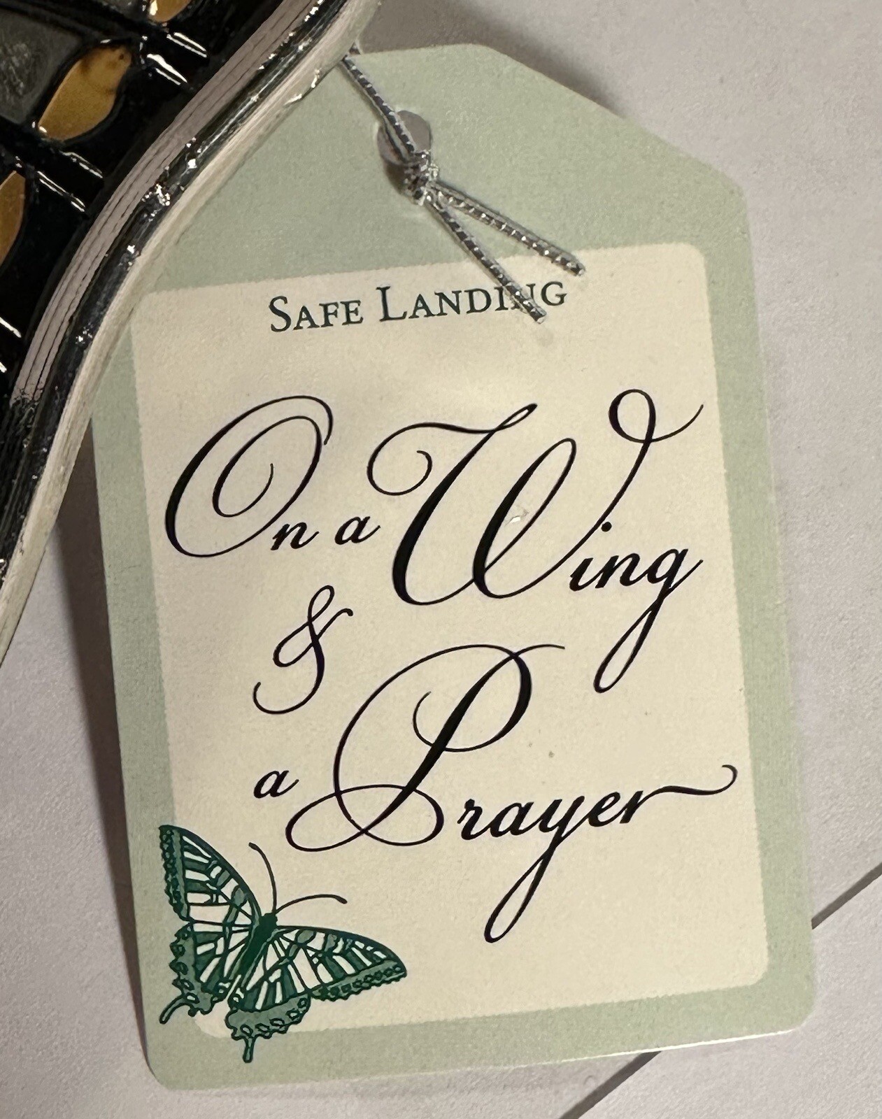 AMIA 10.5” Butterfly Hanging Suncatcher Safe Landing Message On A Wing A Prayer