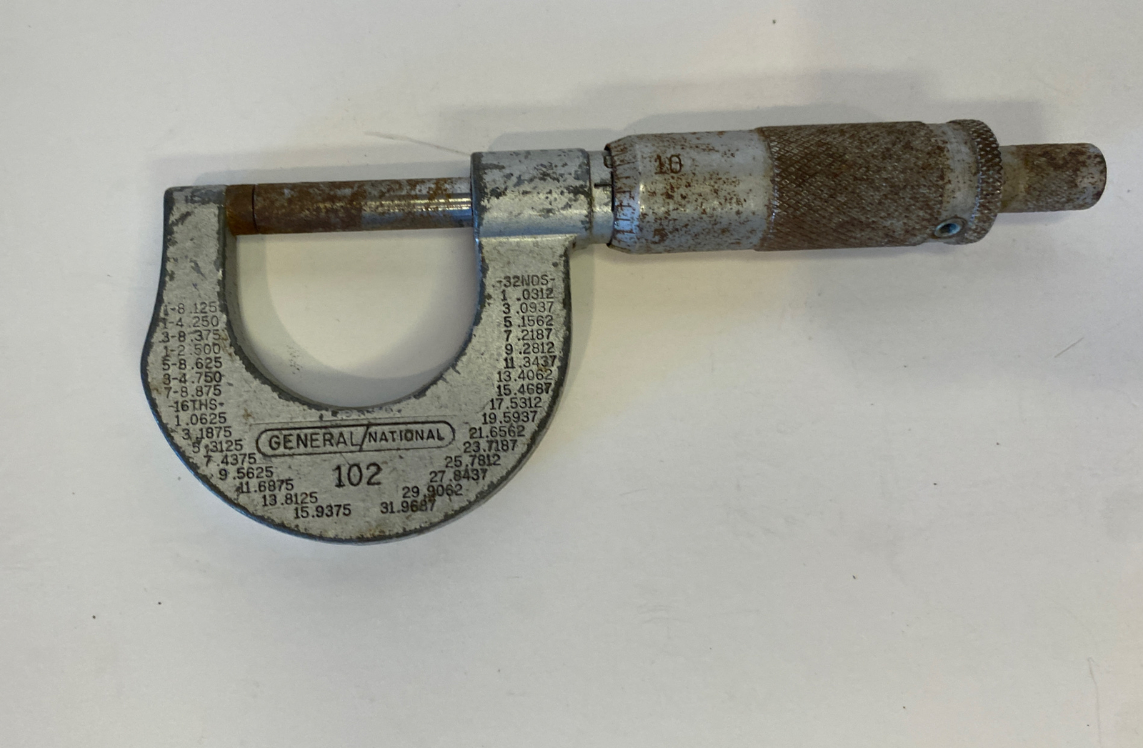 VTG GENERAL NATIONAL #102 MICROMETER 0-1 INCH X .001 MADE IN USA