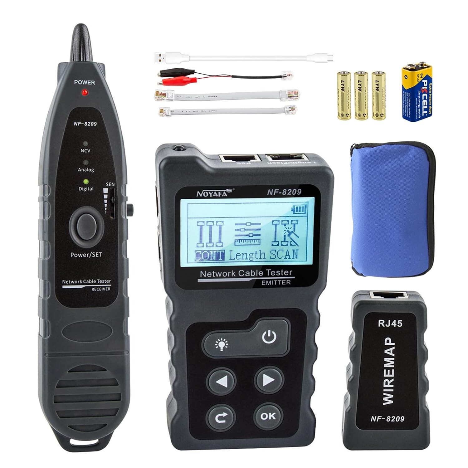 Advanced Network Cable Tester with PoE & AC Voltage Detection for Professionals
