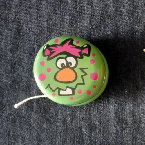 Green Metal Yo-Yo with Painted Funny Face