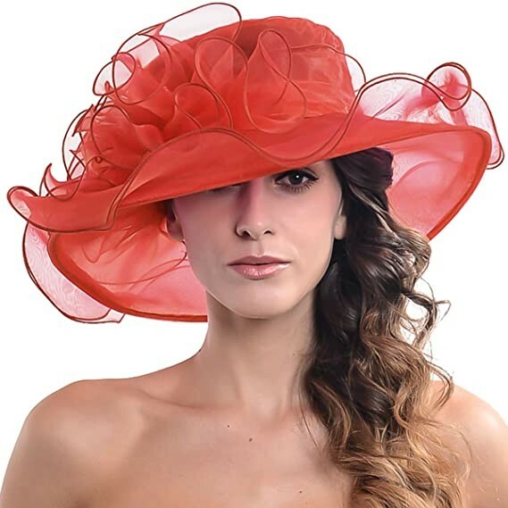 Women's Kentucky Derby Church Dress Hat Bridal Tea Party Wedding Hat Wide Brim