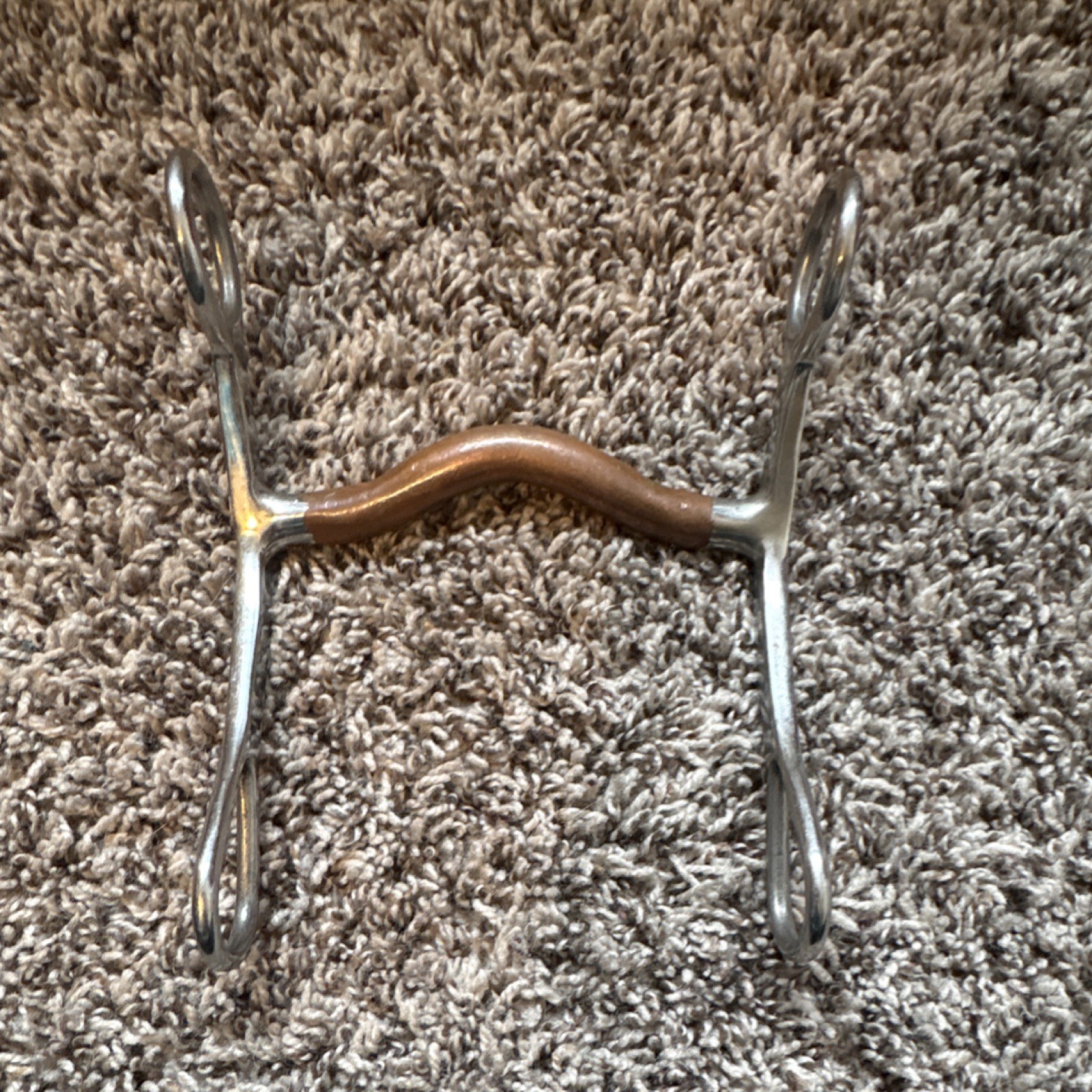 Western Port Bit Curb Shank with Copper Mouthpiece 4.5 Inch Horse Tack Equipment