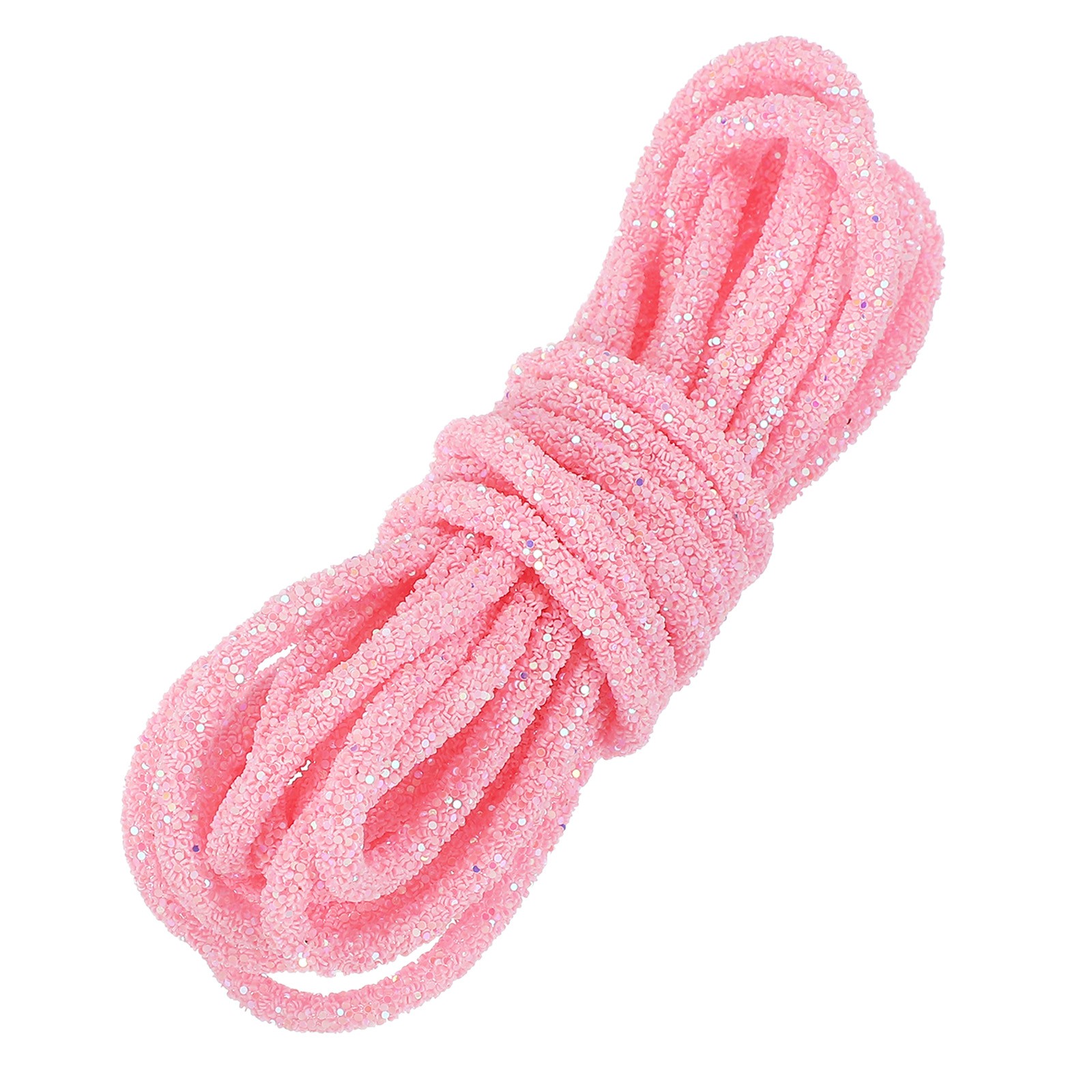 Sequins Rope 5.5 Yard 6mm Sequins Rhinestone Tube Cord Pink