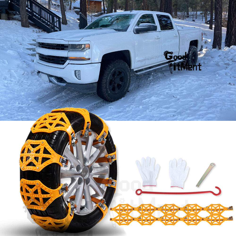 For Chevy Silverado 1500 2500 3500 Snow Chains 10Pcs Car Anti-Skid Tire Chains