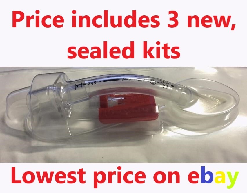 3 Sealed New LarySeal Clear Laryngeal Mask Airway, Flexible Size 5 Free Shipping