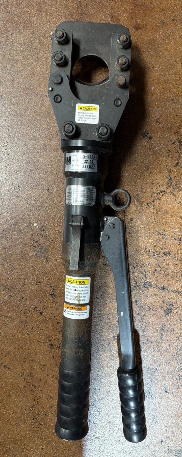 Huskie Tools S-550A, Manual Hydraulic Cutting Tool - 2" Max Cut Cu & Al Strand