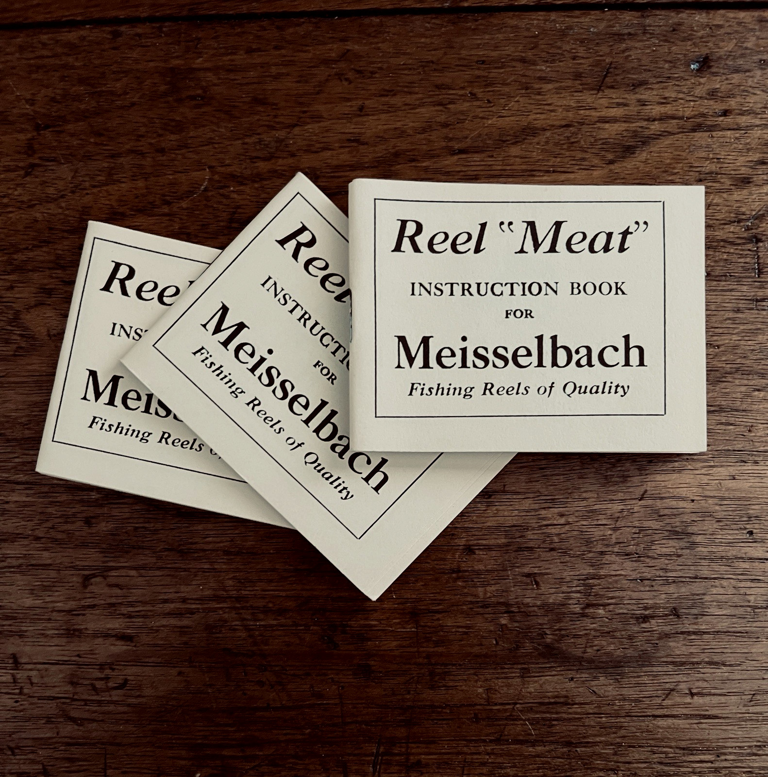 3 Reel "Meat" Instruction Book for Meisselbach Fishing Reels of Quality (copies)