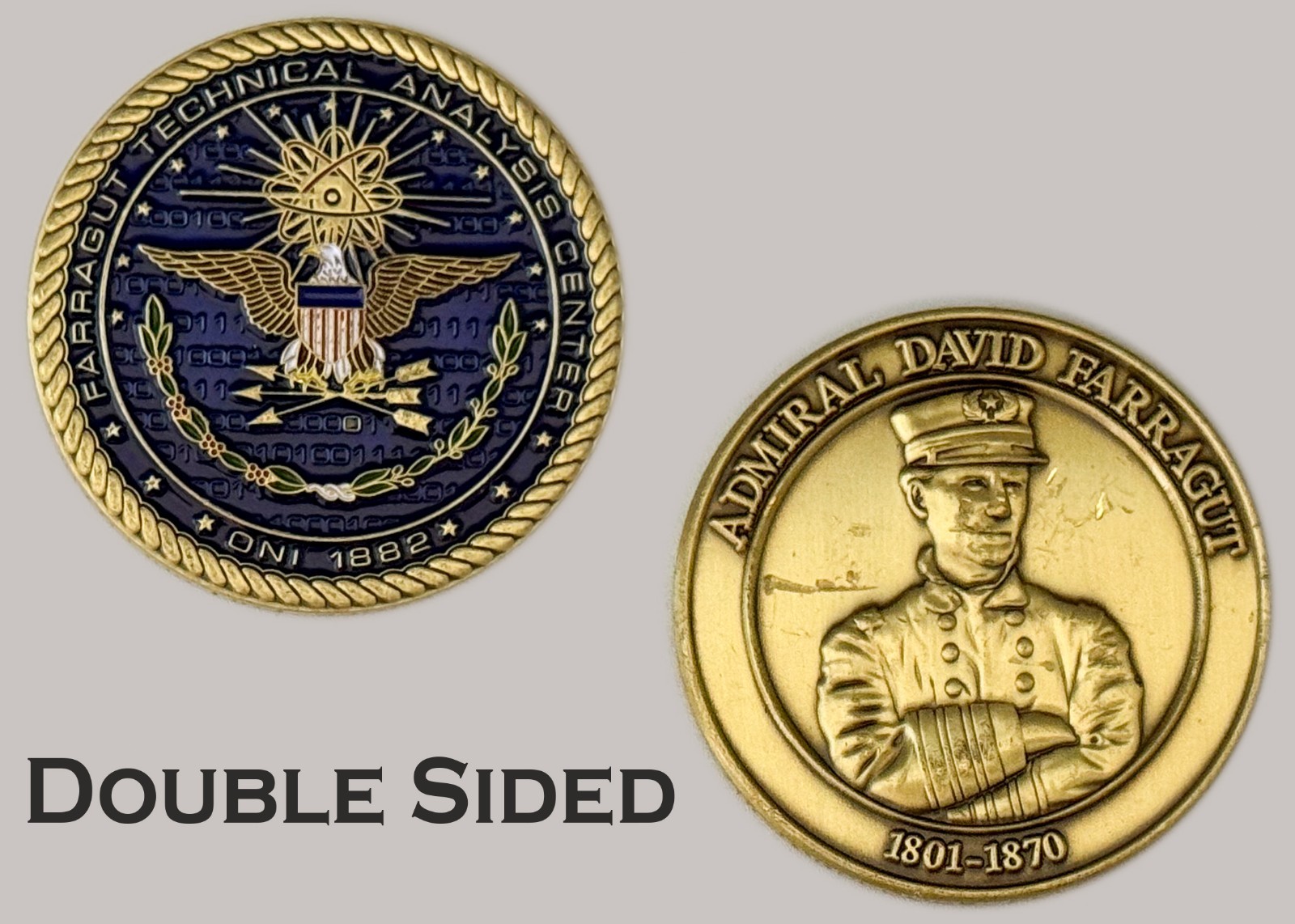 Farragut Technical Analysis Center Oni Challenge Coin  J#11