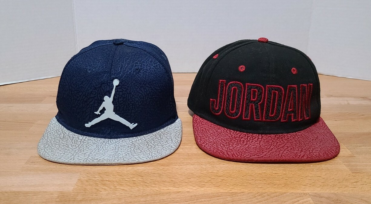 2 Youth JORDAN JUMPMAN Flatbill Snapback Hats Caps, Flat Bill