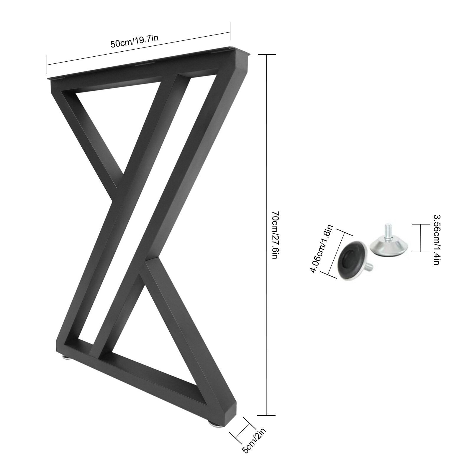 Modern Iron Table Legs X-Shaped Desk Legs Metal Furniture Dining Table Legs 2PCS
