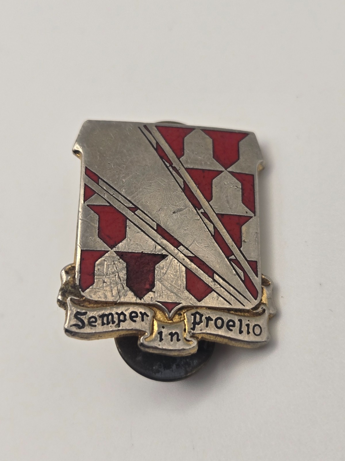 Vintage Army DUI Pin - "Semper in Proelio" 75th Anti-Aircraft Artillery Missile