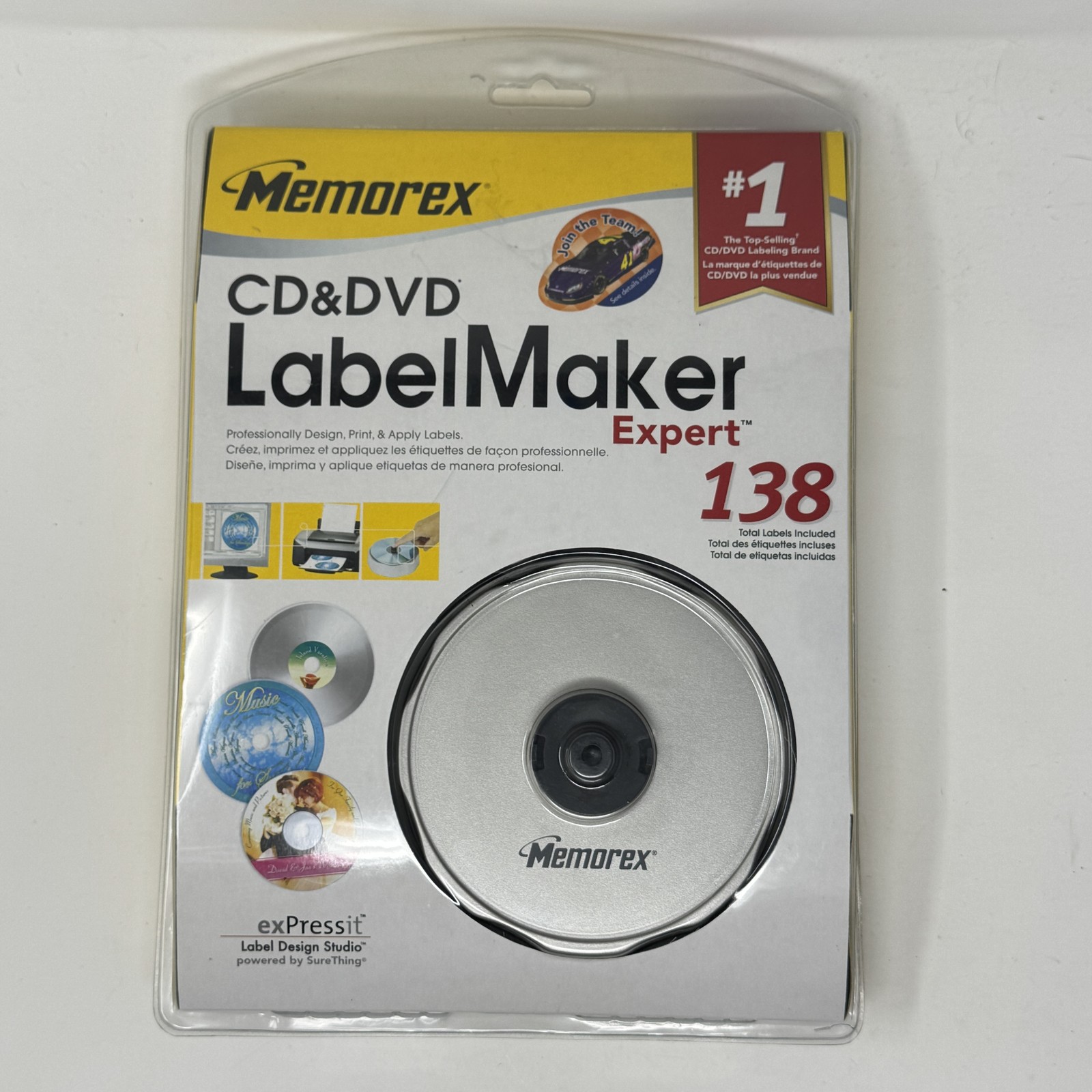 Memorex CD&DVD LabelMaker Expert Software Kit 138 Labels Windows Mac New Sealed
