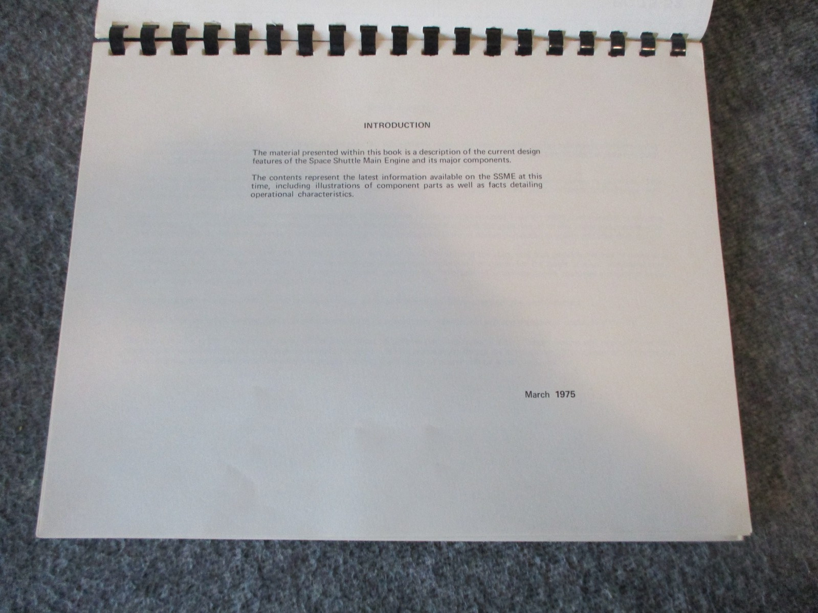 NASA/ROCKETDYNE SPACE SHUTTLE MAIN ENGINE "SSME" DESIGN FEATURES 1975 BOOK
