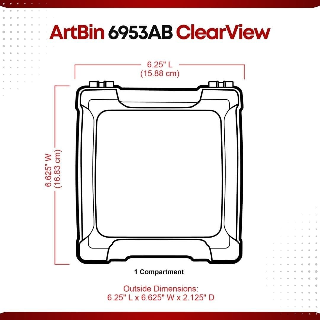 6953AB ClearView 6" x 6" Box Art & Craft Organizer, [1] Plastic Storage Case,...