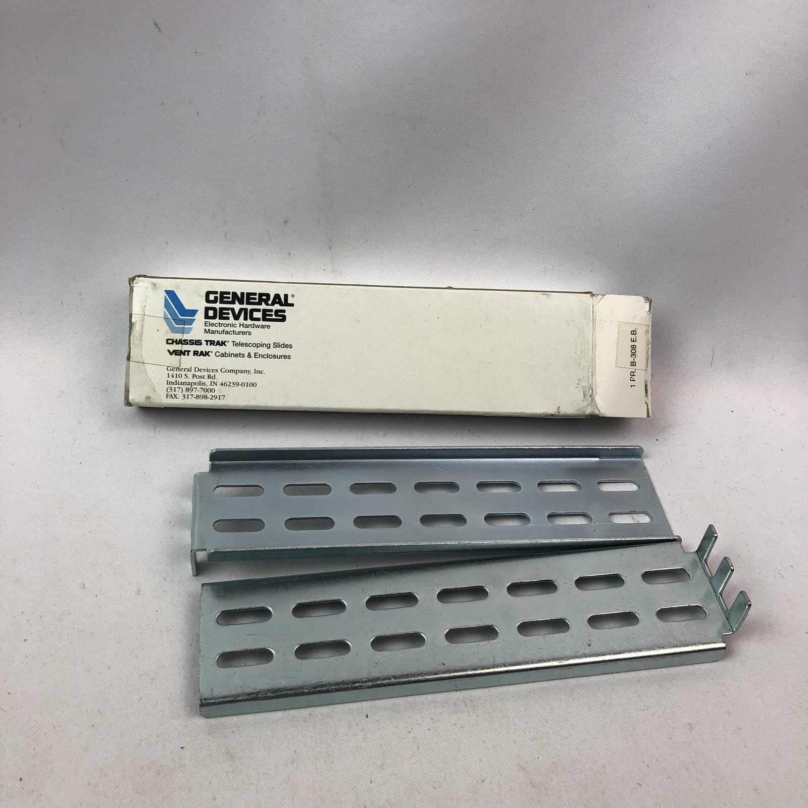 General Devices B-308 Metal Bracket Pair Electronics Rack Mount