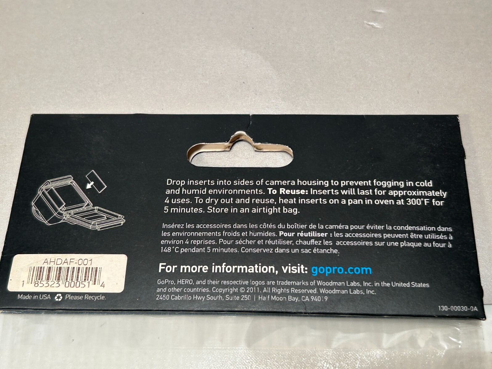 GO PRO AHDAF-301 ANTI-FOG INSERTS - 12 inserts