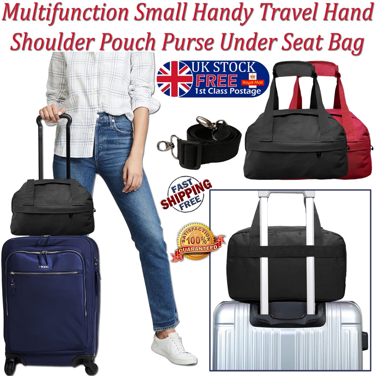 LTG Travel Hand Luggage Bag with Shoulder Strap Cabin Plane Under Seat Car Piggy