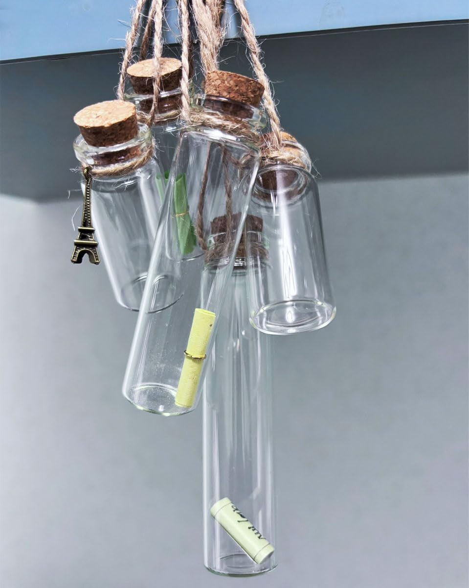 Mini Glass Bottles with Cork Stoppers, Small Jars with Cork Lids, Tiny Glass Bot