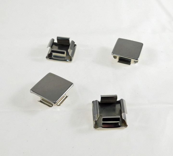4 Pack 1" OD (.874"-.904" ID) Nickle Plated Steel Square Tubing Plugs S68-32NP