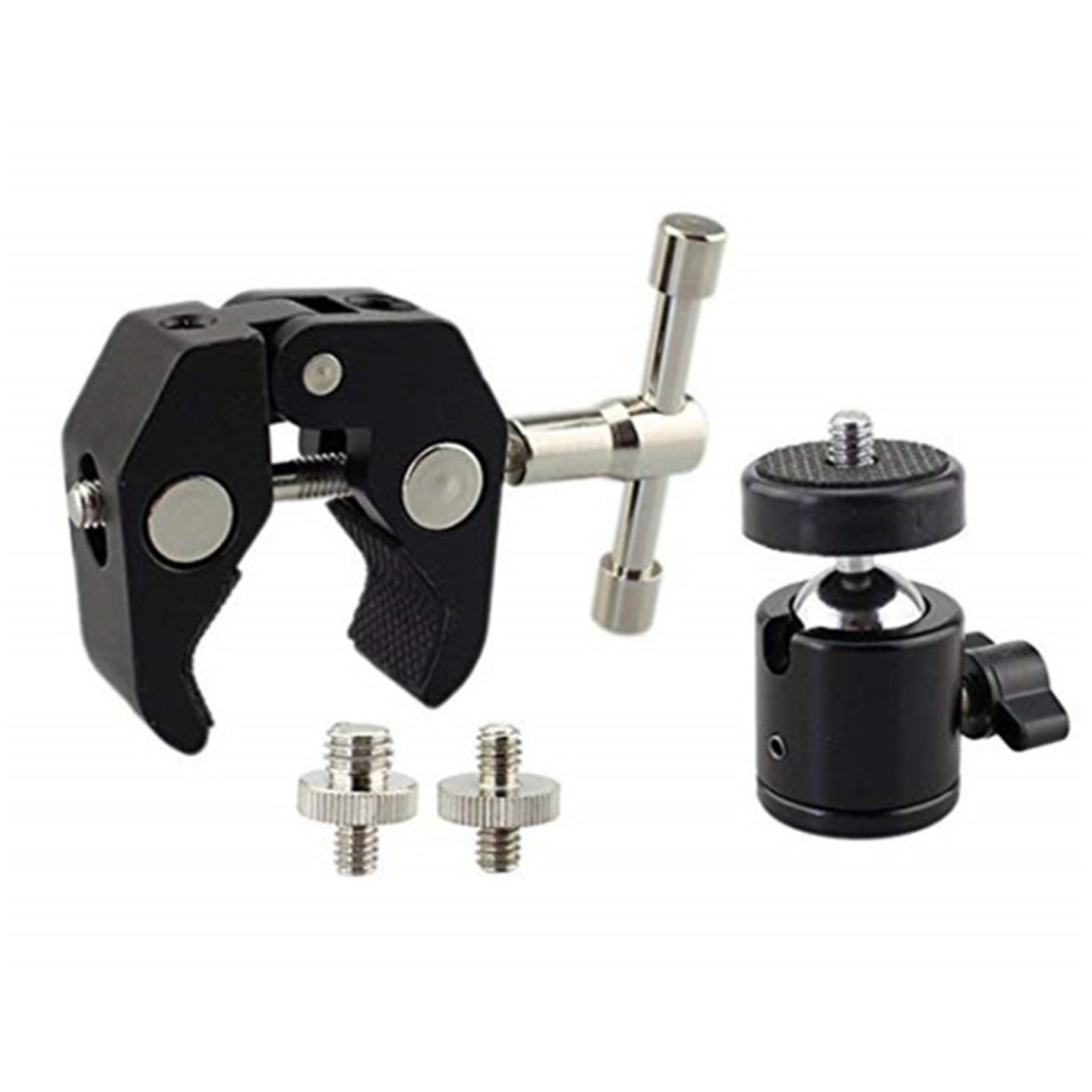 360° Super Clamp Mount Mini Ball Head 1/4"-20 For DSLR Camera Tripod Monitor A