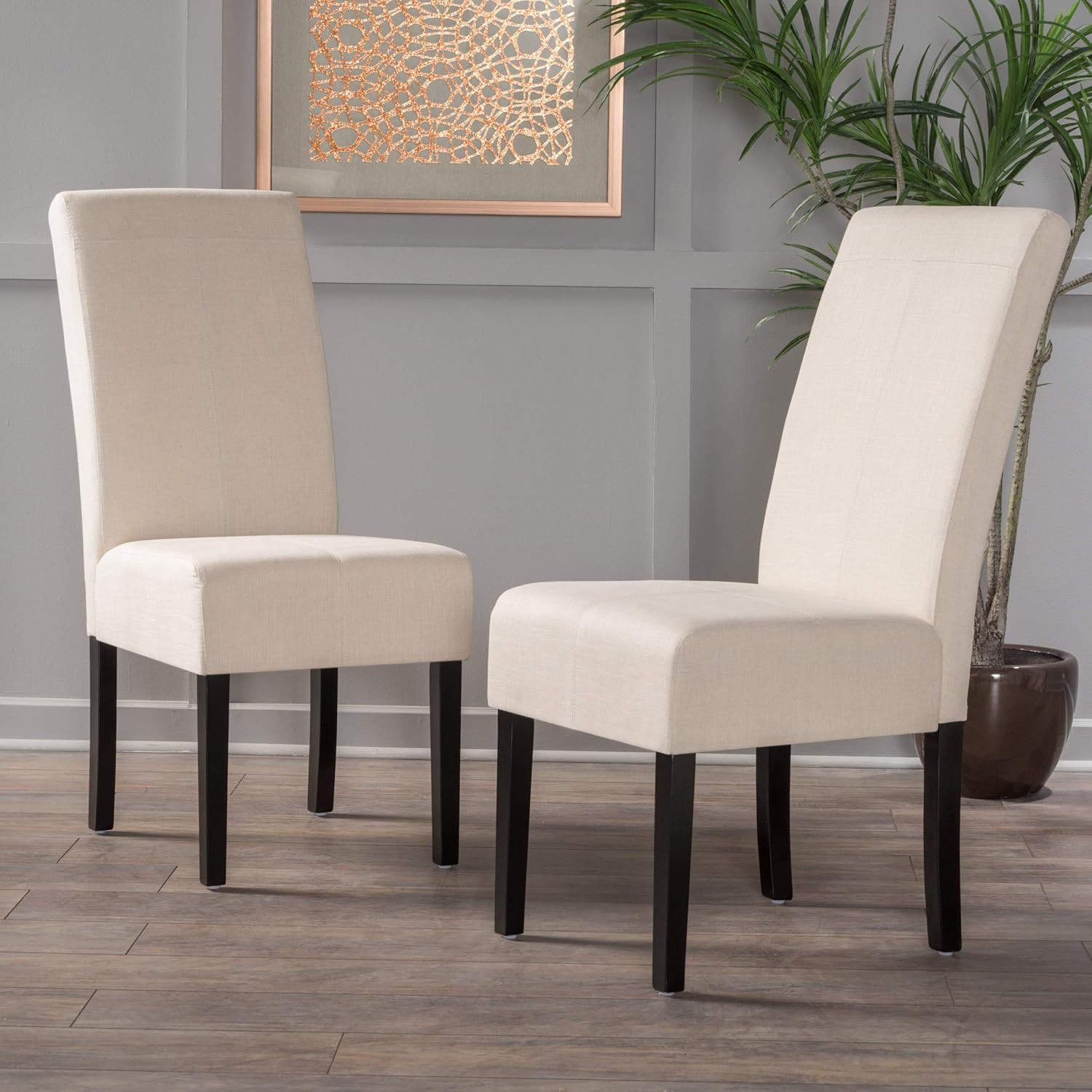 Pertica Linen Dining Chairs, 2-Pcs Set, Natural