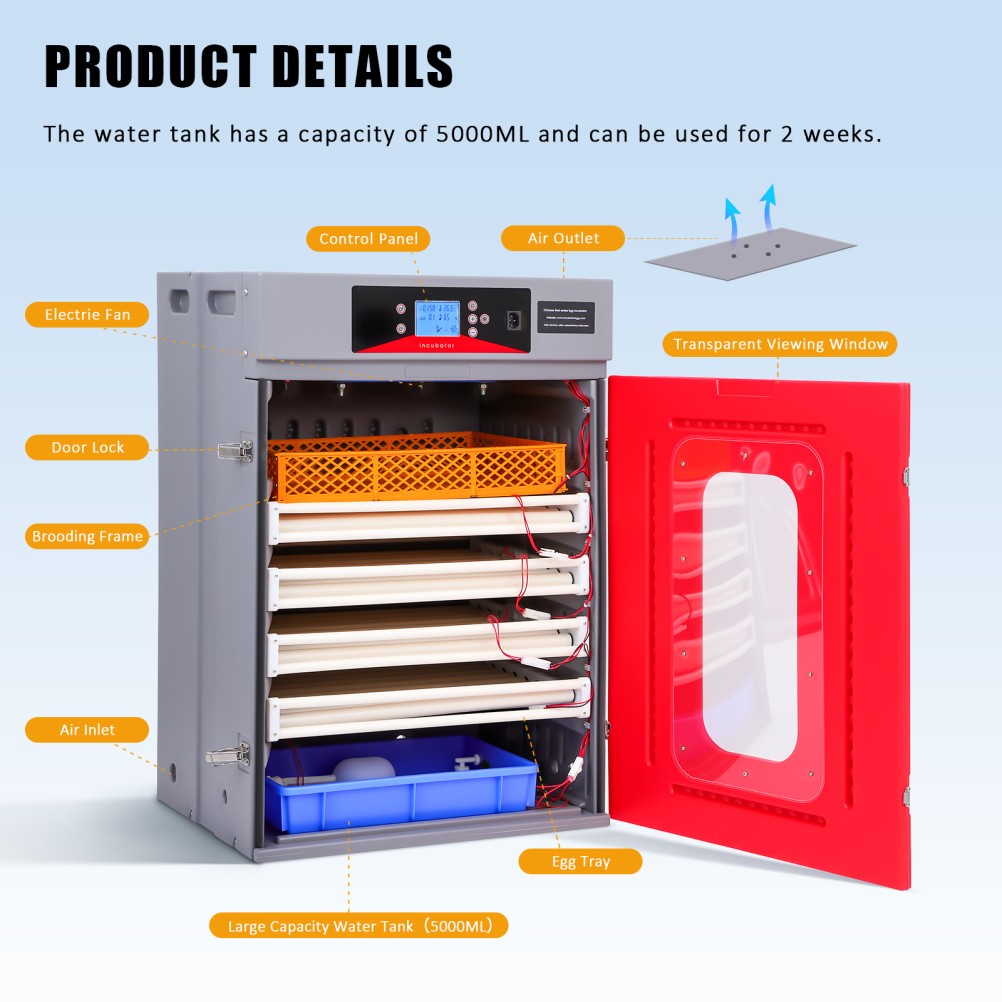 400 Egg Incubator Digital Hatcher w/ Automatic Temperature & Humidity Control US