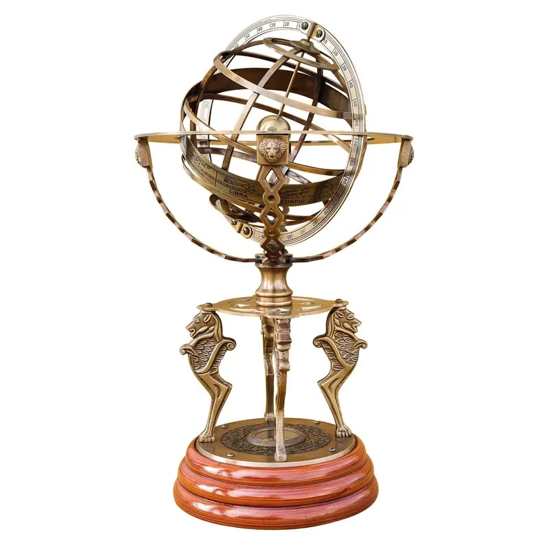 Armillary Sphere Globe with Compass Personalized Brass Astrolabe Nautical Gift