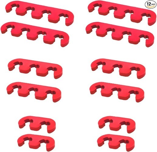12 PCS Spark Plug Wire Separator, 7mm 8mm 8.5mm 8.8mm Ignition Wire Color: Red