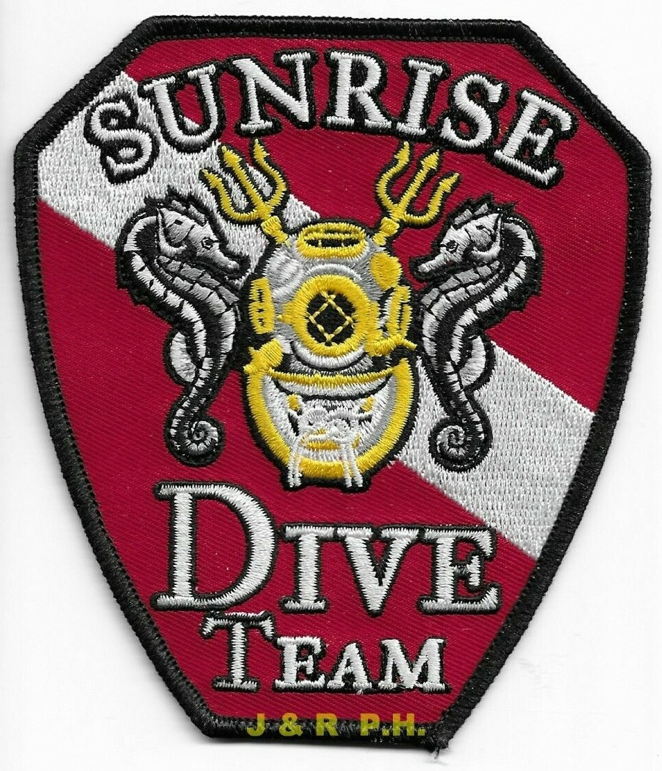 Sunrise  DIVE TEAM, Florida (4" x 4.5" size) fire patch