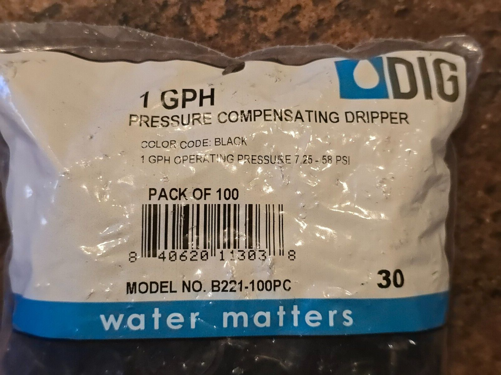 DIG B221-100PC 1 GPH Pressure Compensating Dripper (100-Pack)
