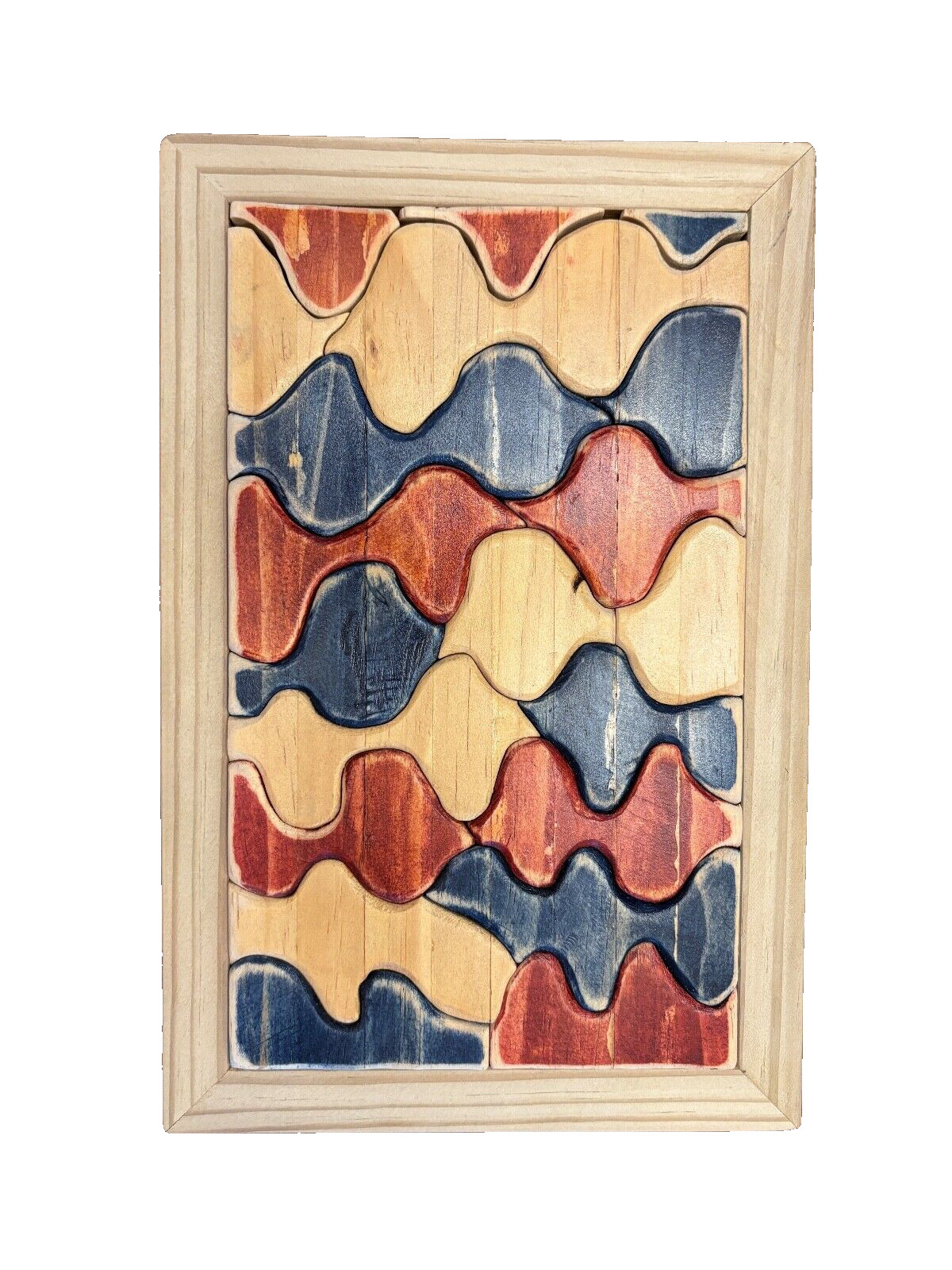 Puzzle Wood Handcrafted Various Designs Rectangle  11 In by 7 In Don Campbell