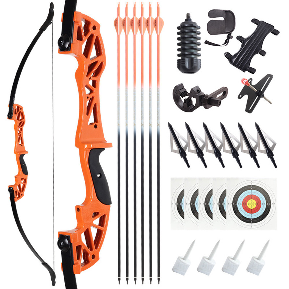 40lbs 53" Takedown Recurve Bow Right Hand Target Arrow Shooting Practice Bow Set
