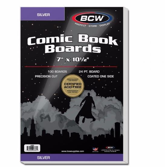 (200) BCW Silver Age Size Comic Book Backing Boards - Acid Free / Precision Cut