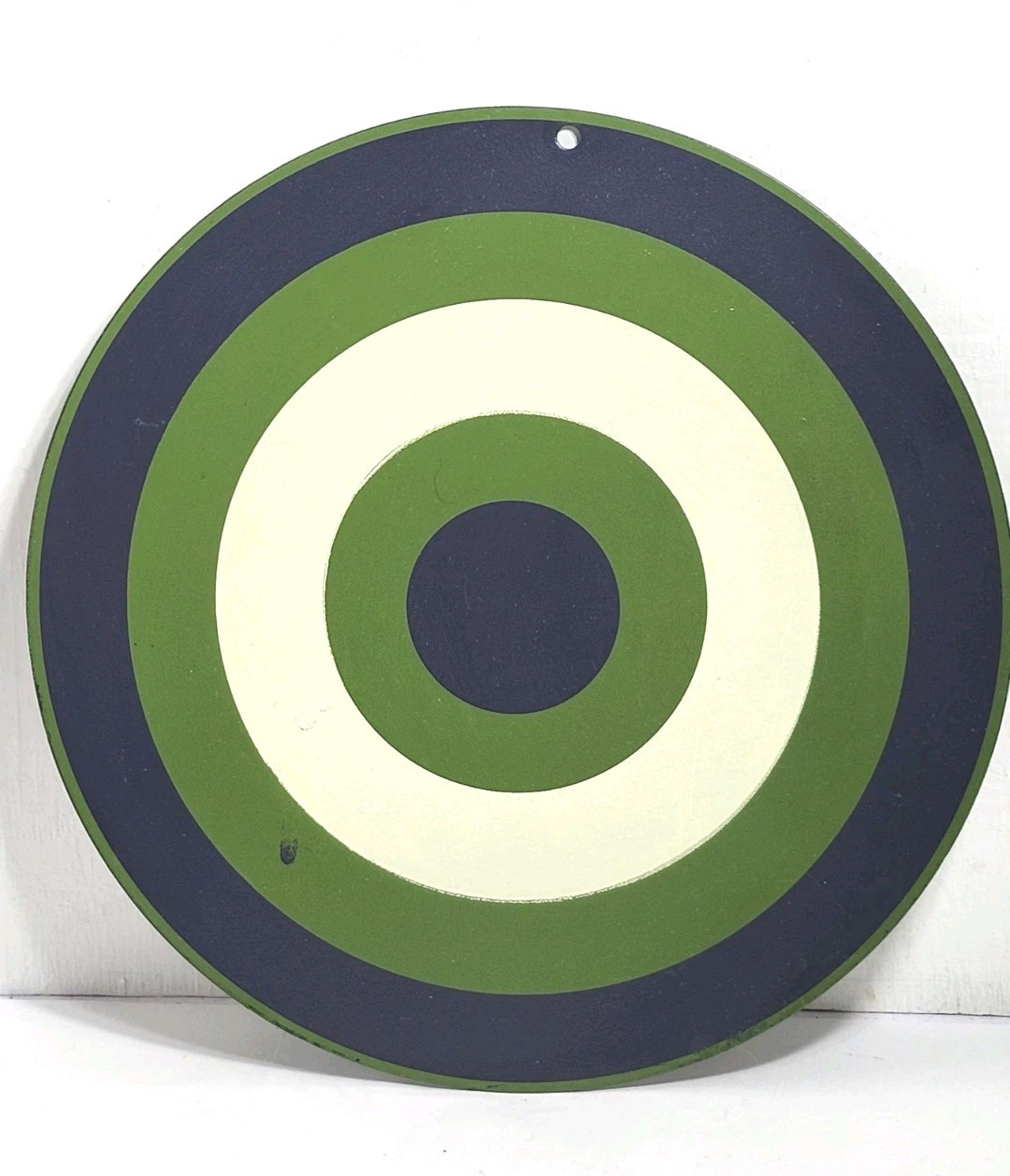 METAL TARGET 10”Diameter 5 Bands Navy Blue, Green, Ivory 2" Bullseye