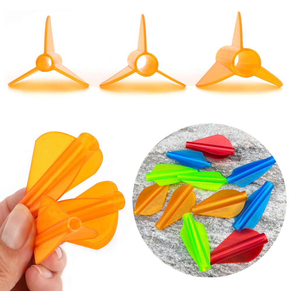 6pcs 1.75" Archery Arrow Vanes One-Piece Fletches Conjoined Shaft Archery Target
