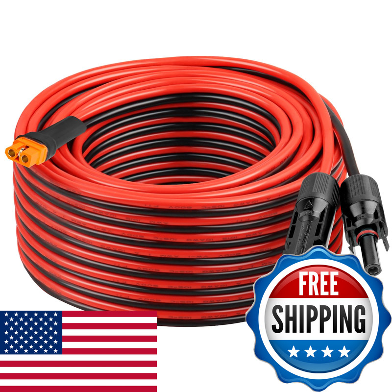 Xrds -Rf Solar Panel Adapter Cable To Xt60I 60Ft - 10Awg Xt60I Female Solar