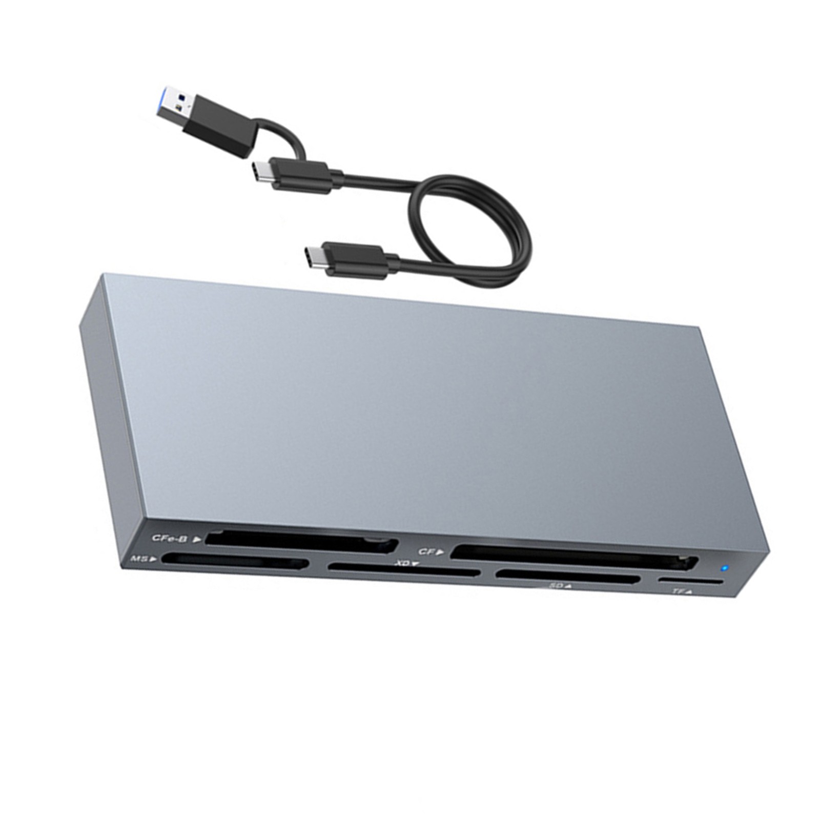 Aluminum 6-IN-1 USB 3.2 Gen2 10Gbps CFexpress Type B/CF/MS/XD/SD/TF Card Reader