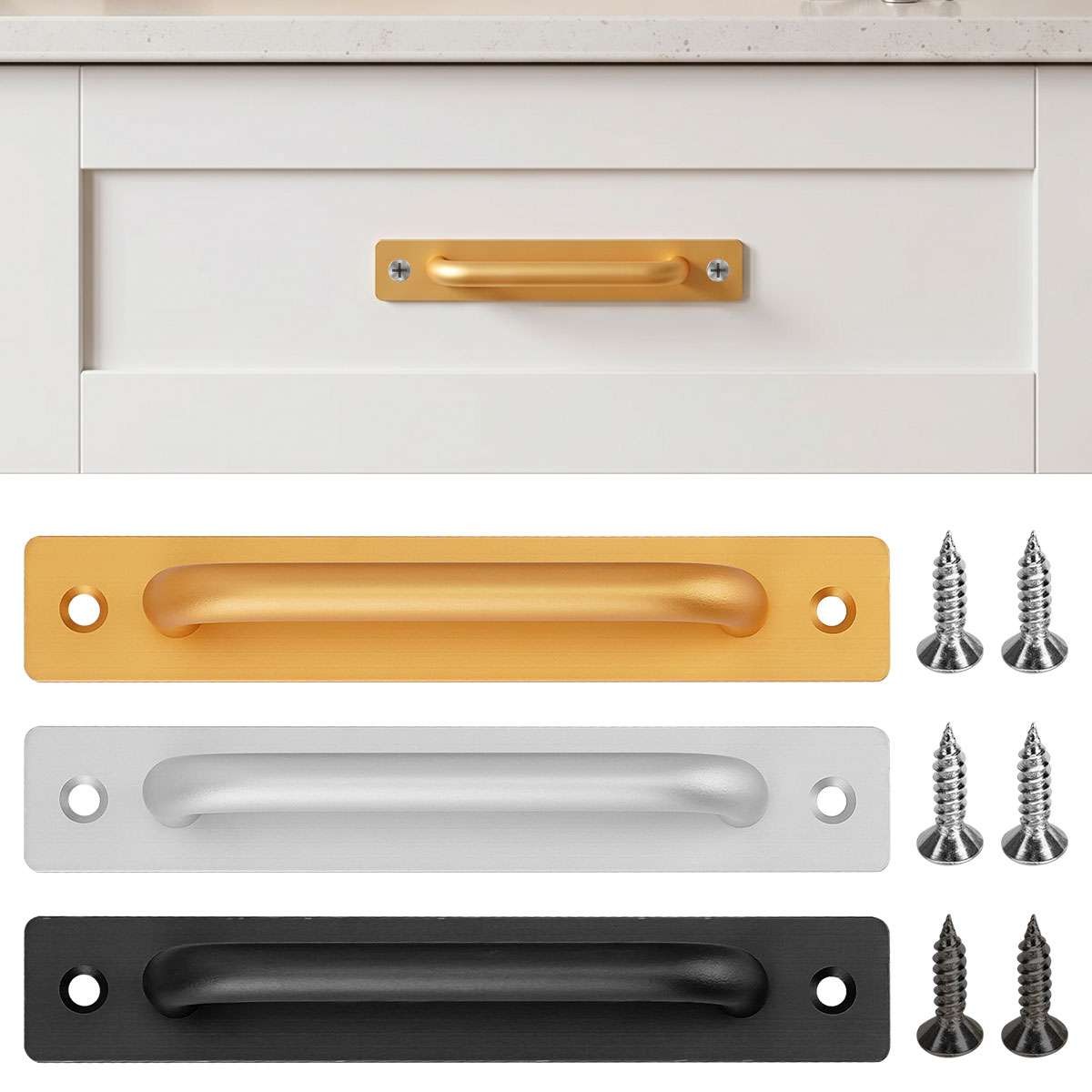 5.8" Aluminum Alloy Barn Door Handle – Indoor/Outdoor Metal Pull – Easy Install